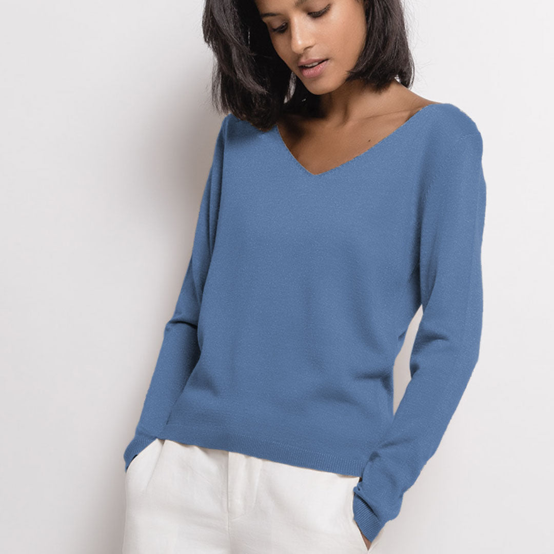 V-neck sweater silk cashmere deals